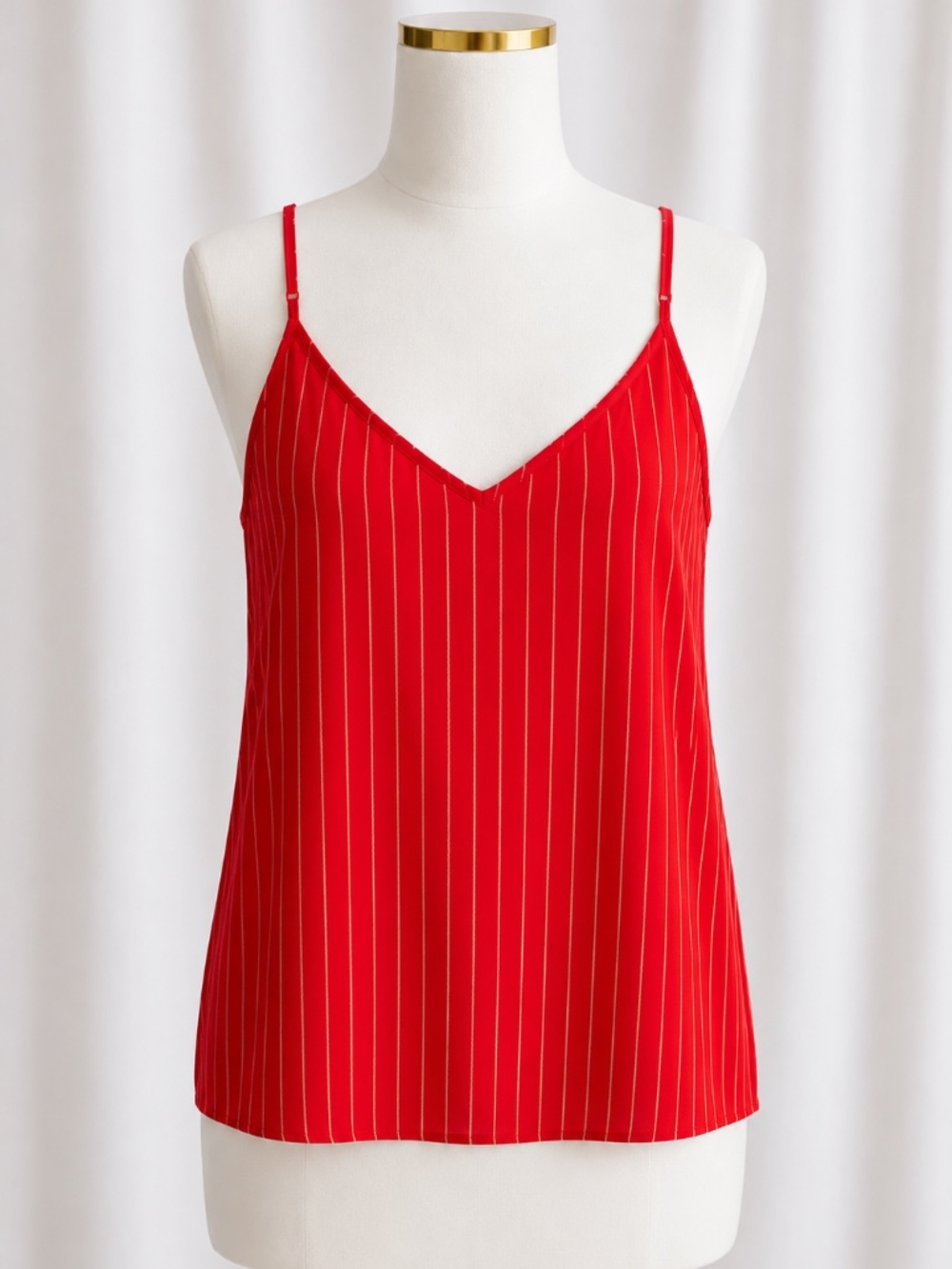 Aritzia Baboton Crimson Red Pinstripe Cami Tank Top -
